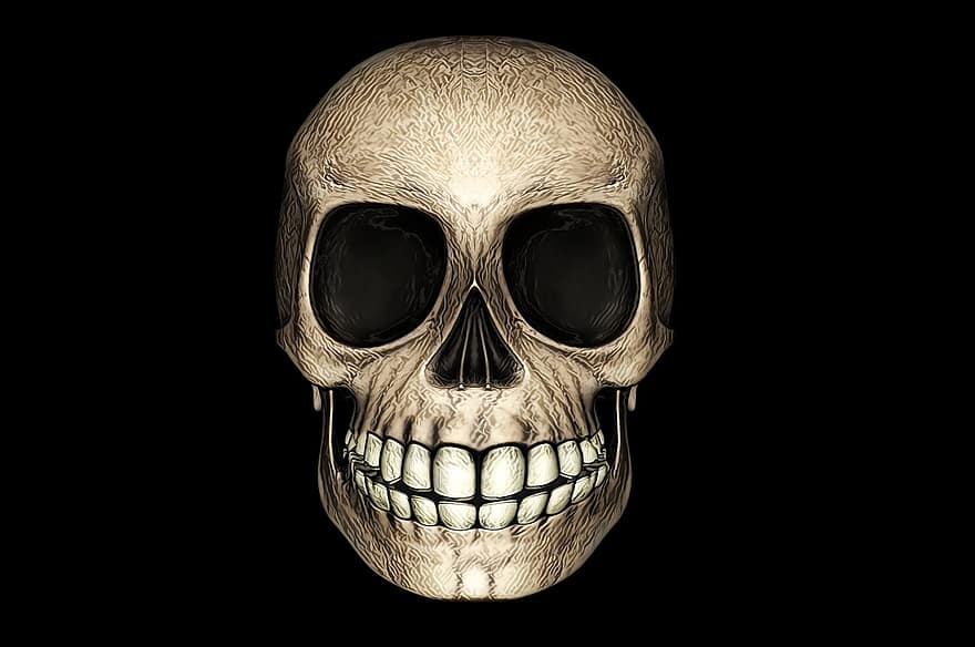 craniu, moarte, întuneric, infricosator, groază, Halloween, schelet, înfiorător, gotic, rău, Înfricoșător