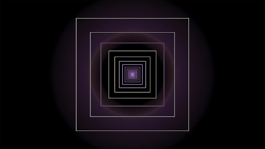 fractal, kvadrāts, moderns, violets, ģeometriskais, fractal art