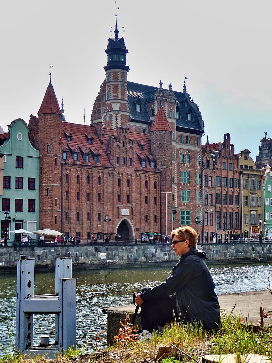 město, cestovat, cestovní ruch, venku, Gdaňsk, přístav