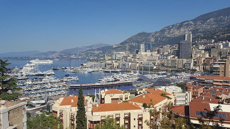Monaco, portti, veneet, kaupunki, marina, telakka, heijastus, vesi, meri, lahti, valtameri