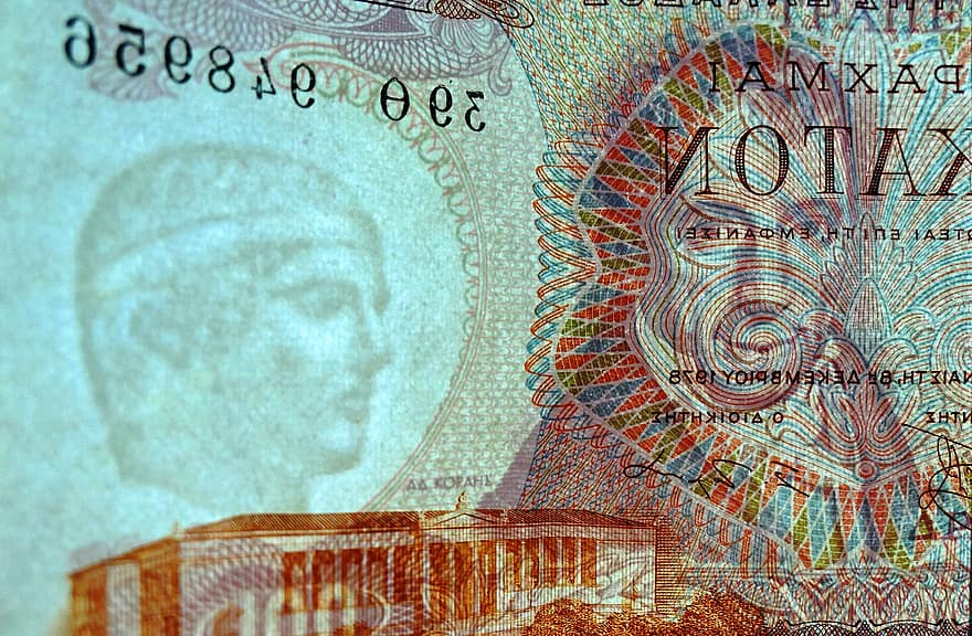 pieniądze, Drachma grecka, waluta, gotówkowy