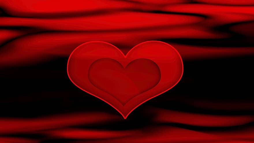 빨간, 검은, 심장, 발렌타인 데이, 배경, 애정, 로맨스, 벽지