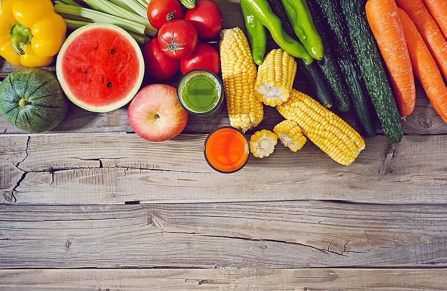 ernæring, frugter, grøntsager, ramme, copyspace, sund og rask, organisk, vitamin, grøntsag, friskhed, mad