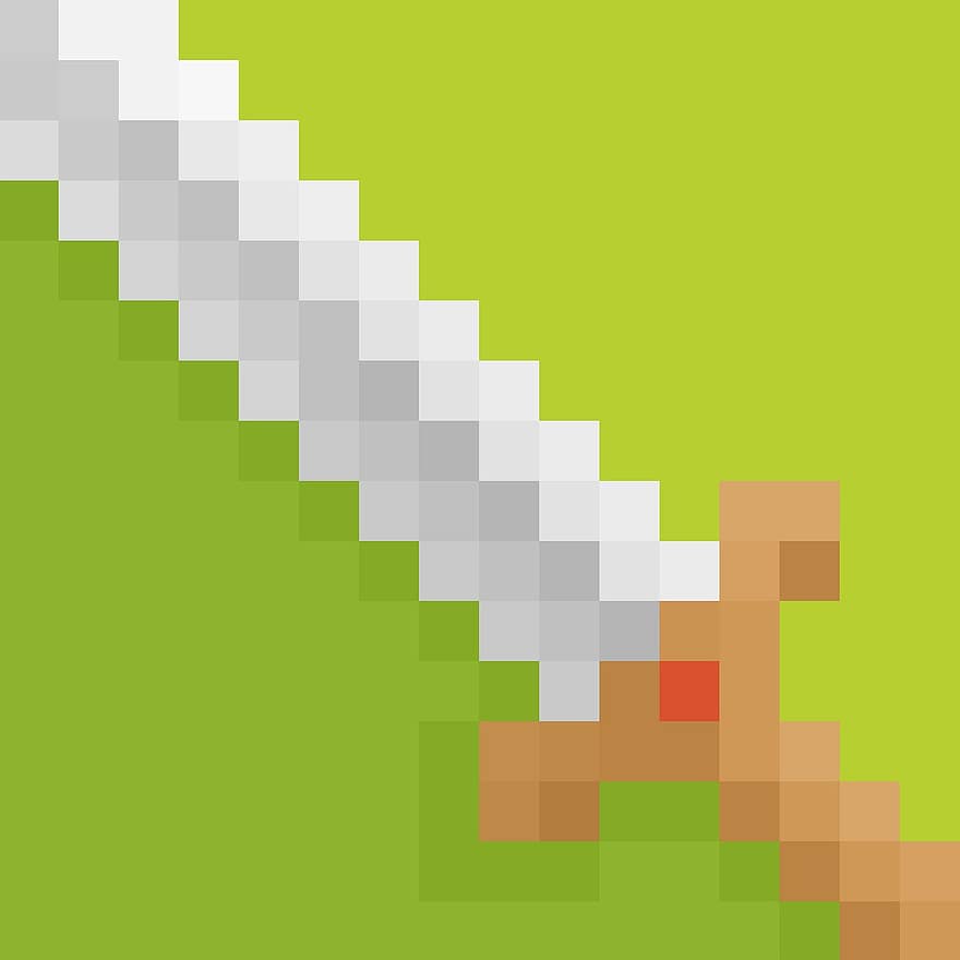pixel art, videogame, zwaard, ridder, wapen, staal, illustratie, vector, blad, metaal, handvat