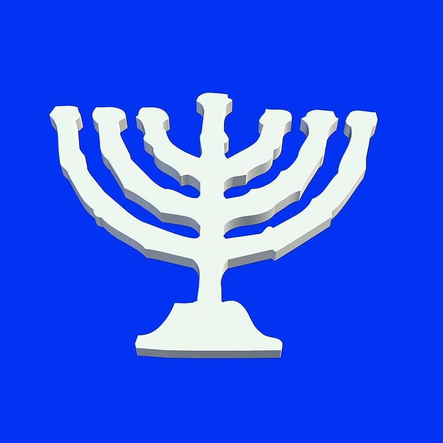 svícen, yarmulke, menorah, náboženství, Izrael, judaismus, symbol, ikona, formulář, dlaždice, charakteristický