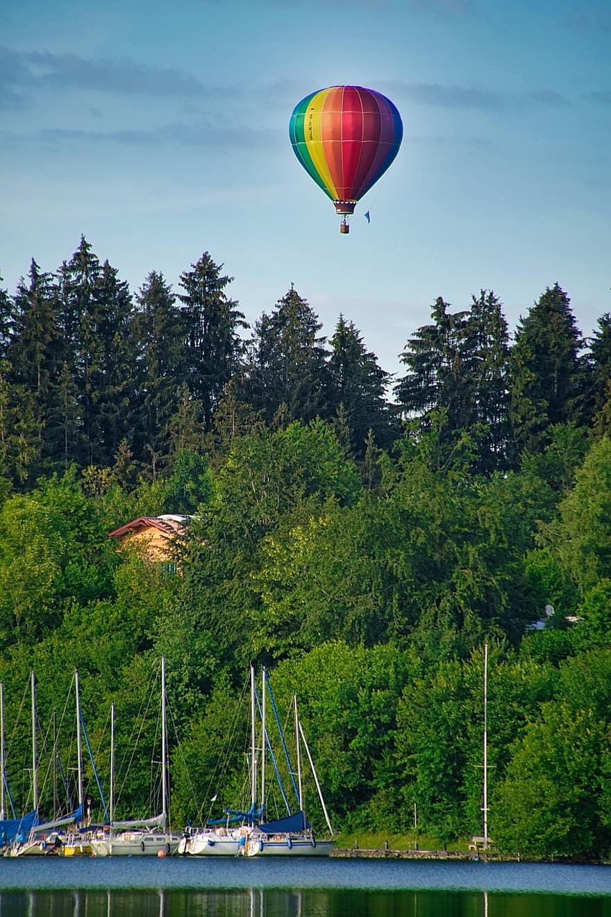 hőlégballon, álom, repülő, dom, ballonos, repülőgép, kaland