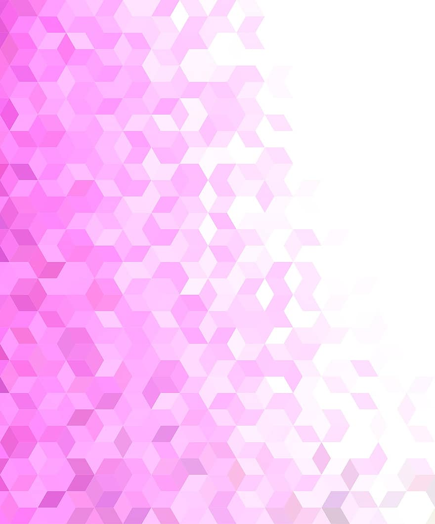 berwarna merah muda, Latar Belakang, pola, 3d, belah ketupat, geometris, ubin, abstrak, grafis, kubus, kisi