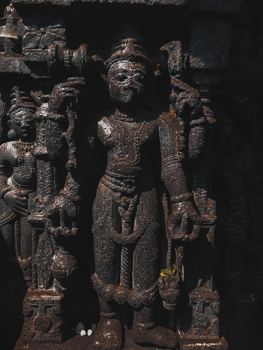 Godin Sculptuur, Godheid standbeeld, Hindoebeeldhouwwerk, hindoeïsme, beeldhouwwerk, religie