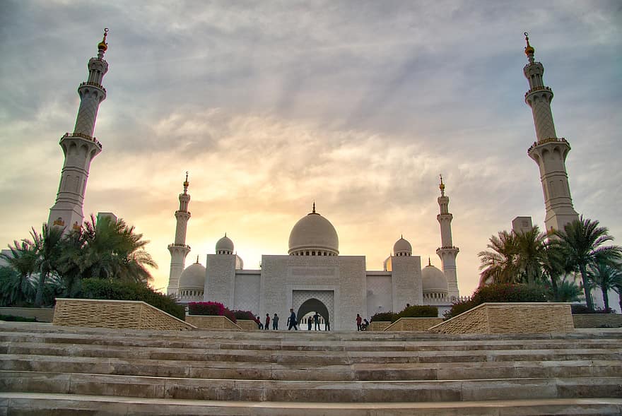 sheikh zayed moskeen, moské, landemerke, masjid, minaret, arkitektur, fasade, stor moske, sheikh zayed grand mosque, Religion, islam