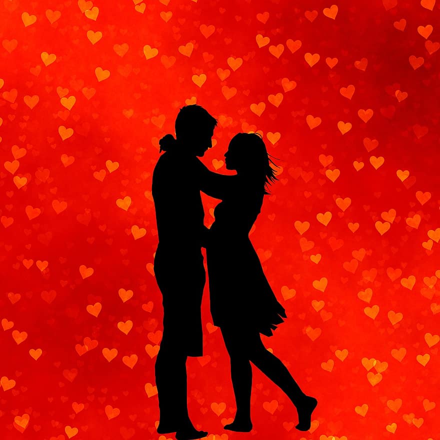 Valentijn, liefde, romance, hart-, romantisch, verhouding, kus, genegenheid, rode liefde, rood hart