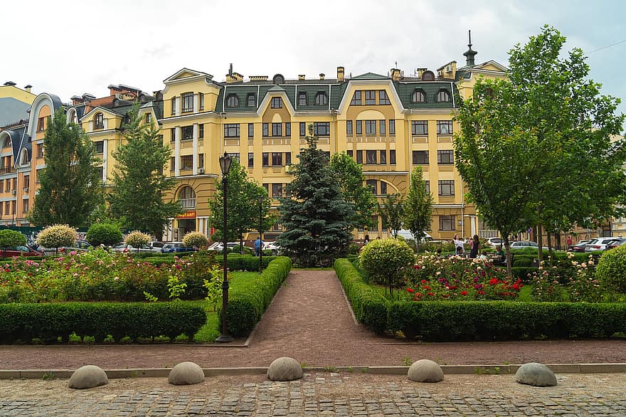 kiev, Ukraina, miestas, architektūra, namie, turizmą, vozdvizhenka, miesto