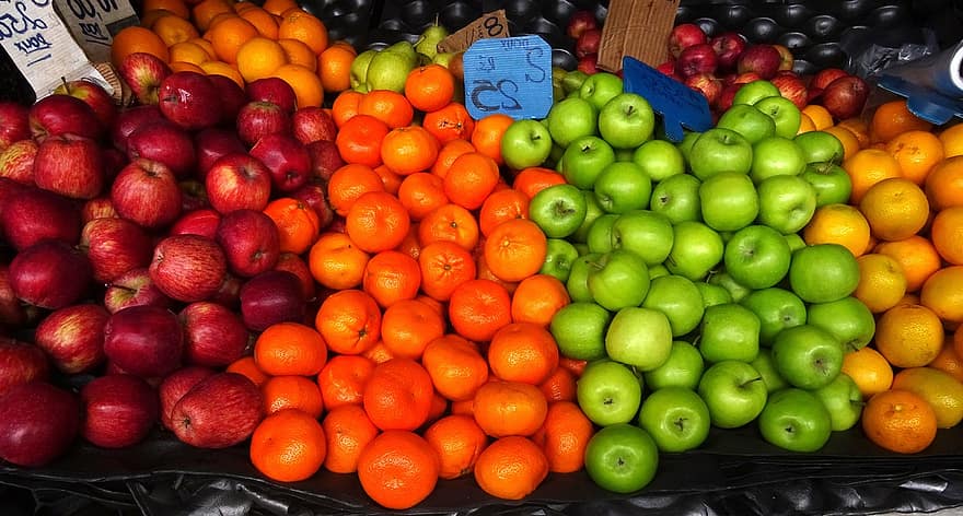 frukt, fruktmarkedet, ferske råvarer