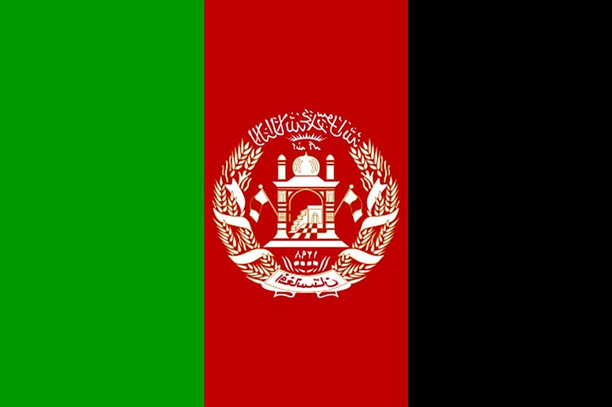 Afghánistán, vlajka, přistát, erb, znaky