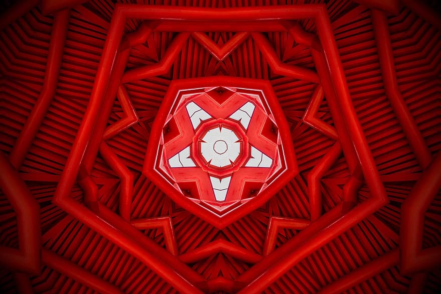 розочка, мандала, калейдоскоп, красный фон, красные обои, орнамент, обои на стену, оформление, декоративный, симметричный, текстура