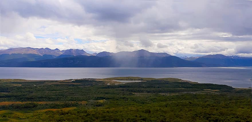 vuoret, järvi, luonto, maisema, ulkona, vuorijono, joki, vesi, Patagonia
