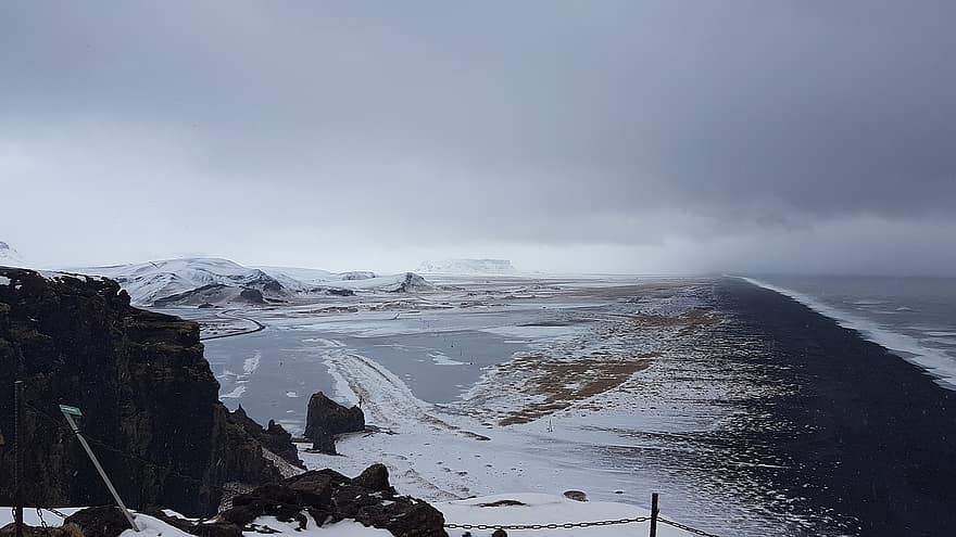природи, зима, сезон, на відкритому повітрі, Ісландія, сніг, приморський, Пляжний, лід, краєвид, води