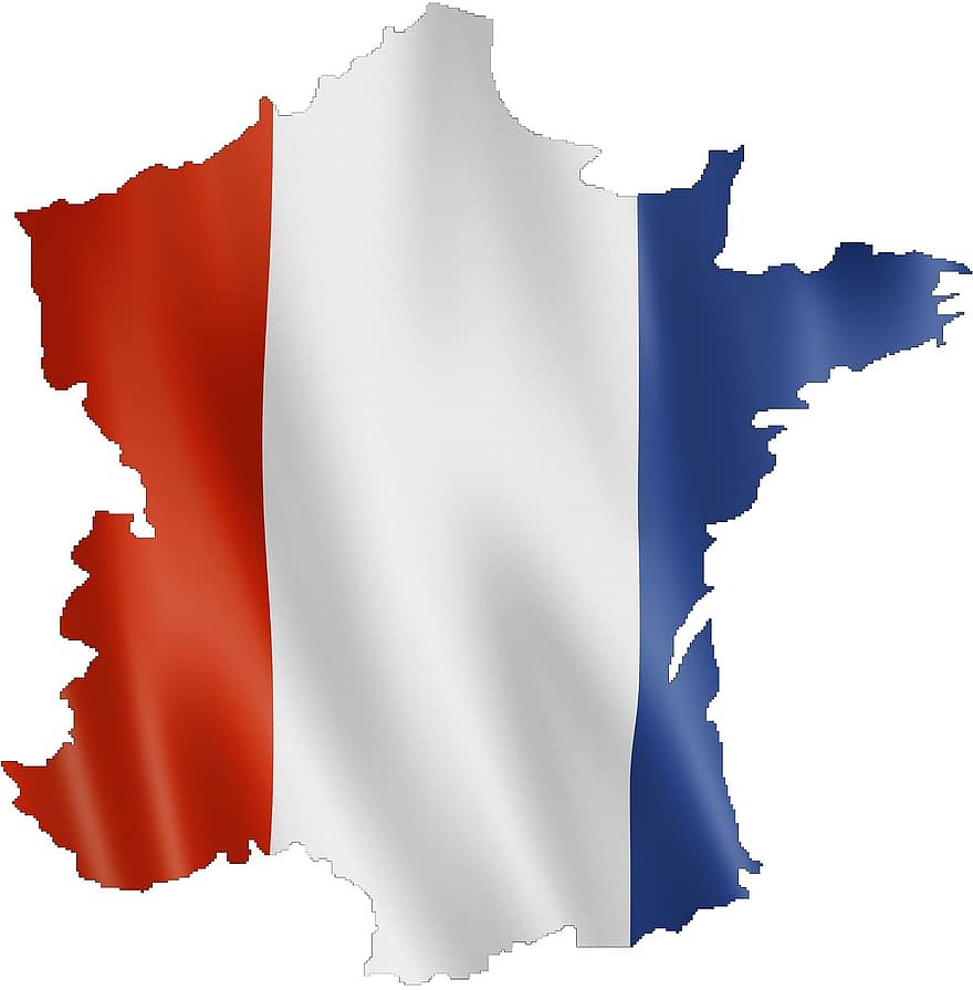 Francie, vlajka, mapa, francouzská vlajka, francouzština, země, symbol, národ