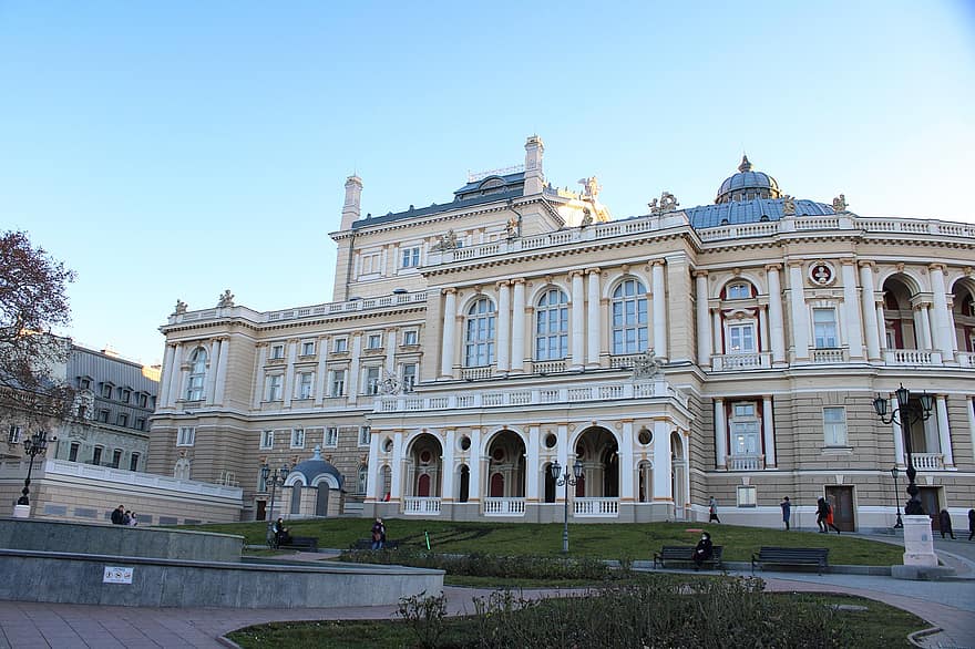 opera, teater, operahus, Odessa, ukraine, bygning, arkitektur, by, by-