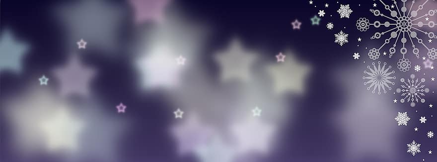 Stars, Snowflakes, Banner, New Year, Background, Winter, Winter Season, Starry, Celebration, Decoration, Decorative