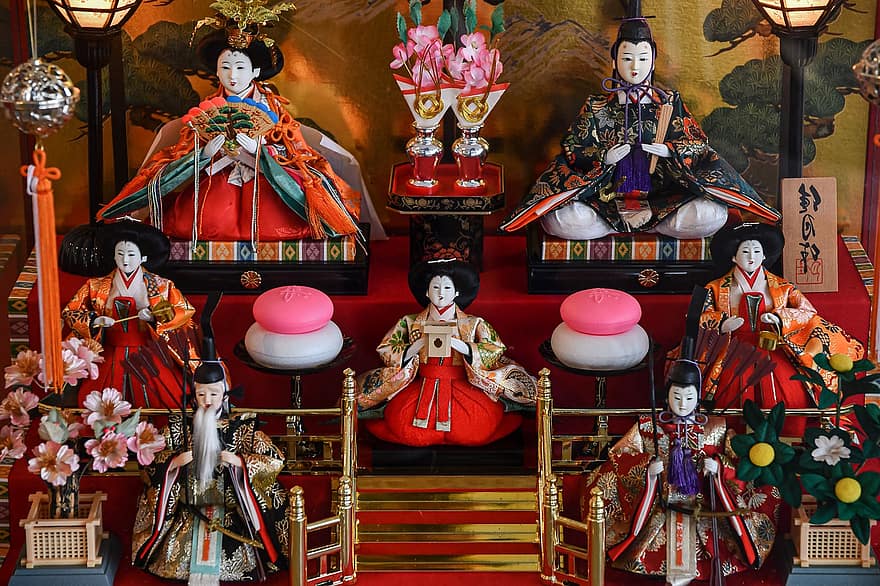 Puppe, Kunst, Hina-Puppen, hinamatsuri, Japan, Tradition, Kulturen, Religion, chinesische Kultur, indigene Kultur, mehrfarbig