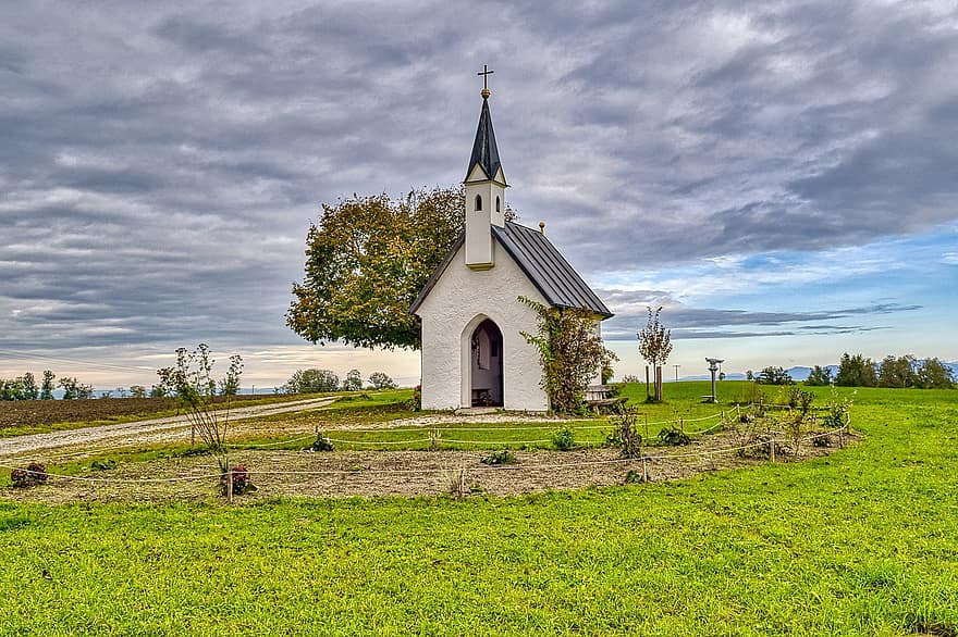 Chapel, Architecture, Building, House Of Prayer, Christianity, Countryside, Rural, Wayside Chapel, Bavaria