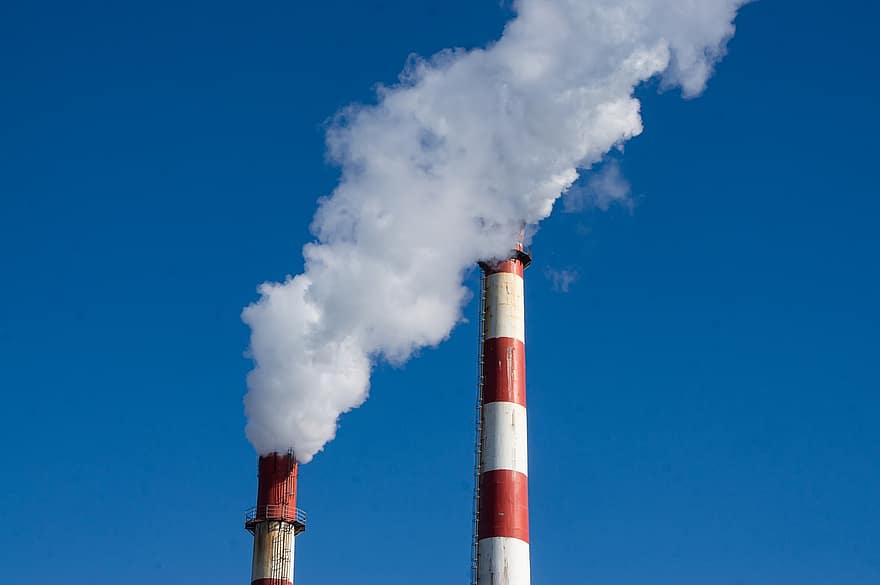 煙、火力発電所、工場、環境保護