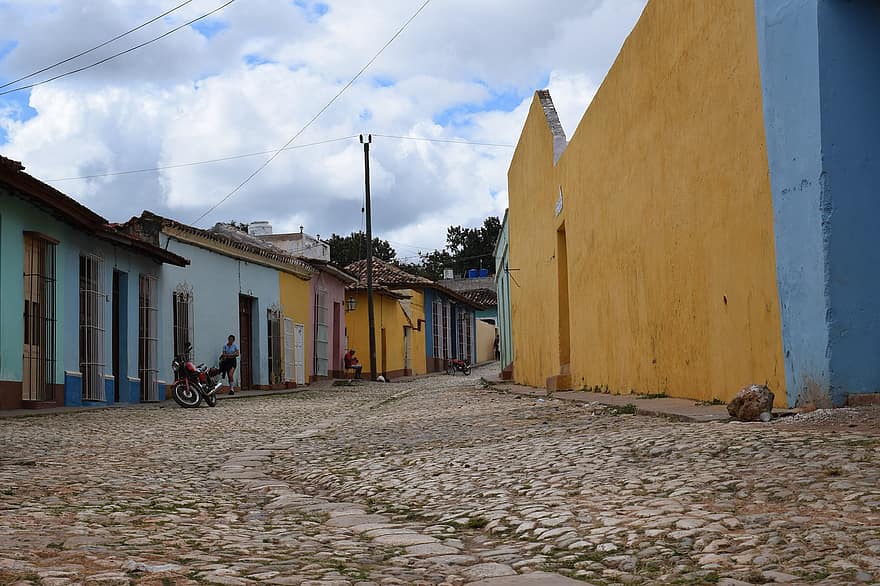 antigua habana, pueblo, calle, la carretera, pavimento, la habana, la Habana, trinidad, casas, edificios