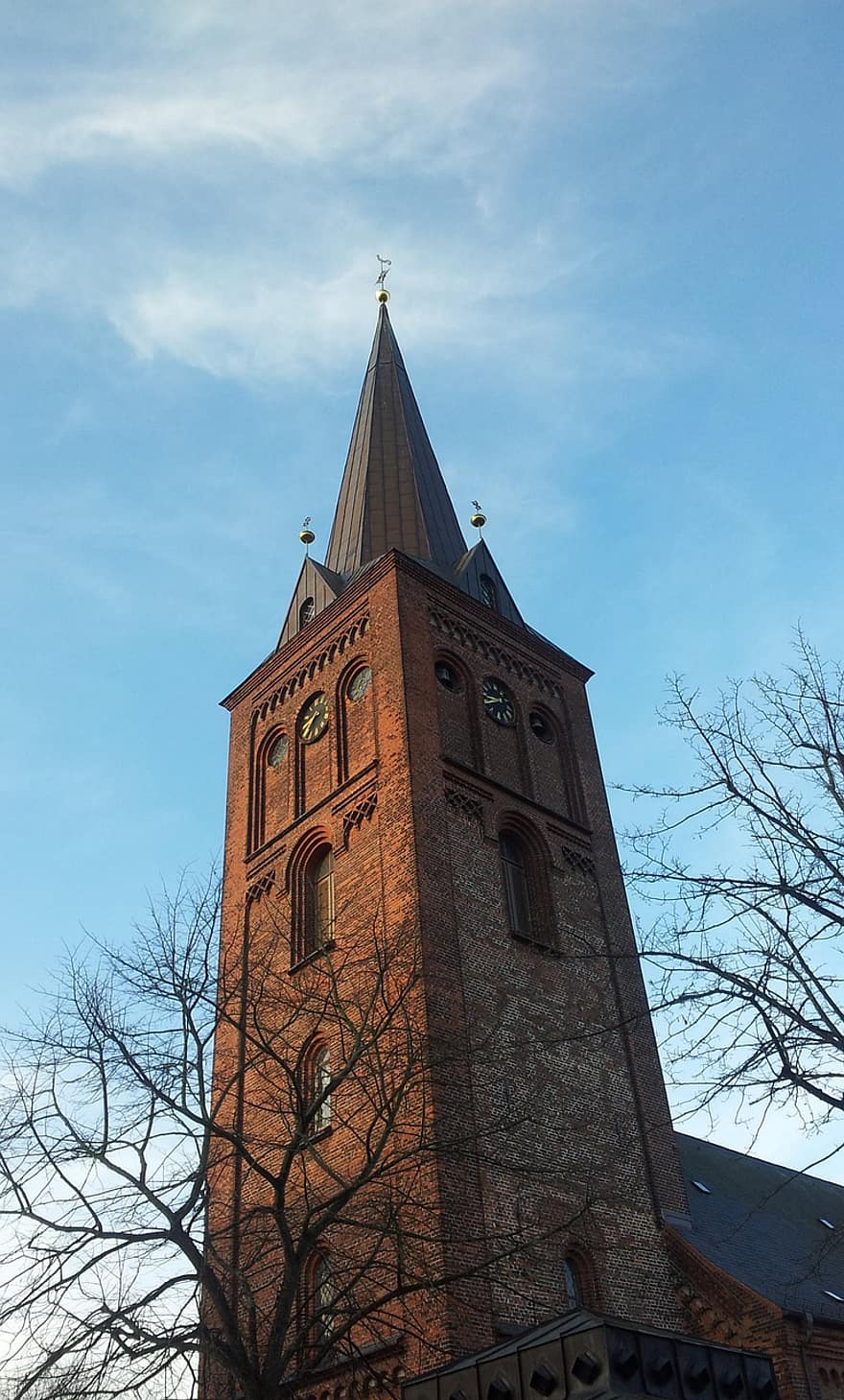 Plön、教会、尖塔、ドイツ