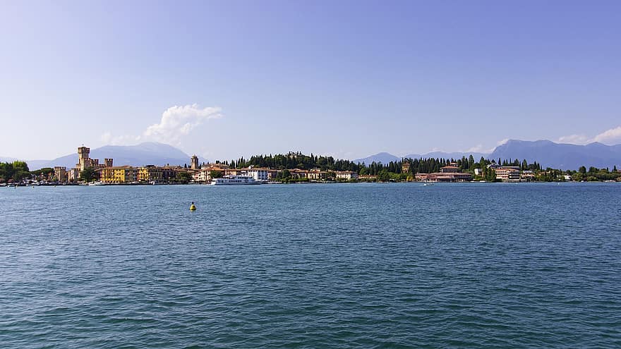danau, di luar rumah, perjalanan, sirmione, garda, lombardy, Italia, Danau Garda, musim panas, air, biru