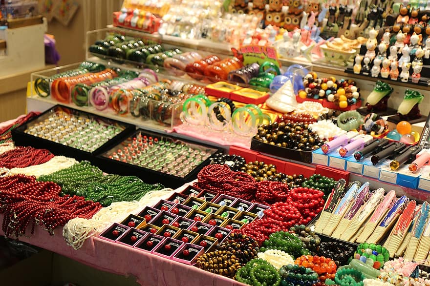ताइवान, स्मृतिचिन्हों की दुकान, बाजार, सड़क का बाजार, आभूषण