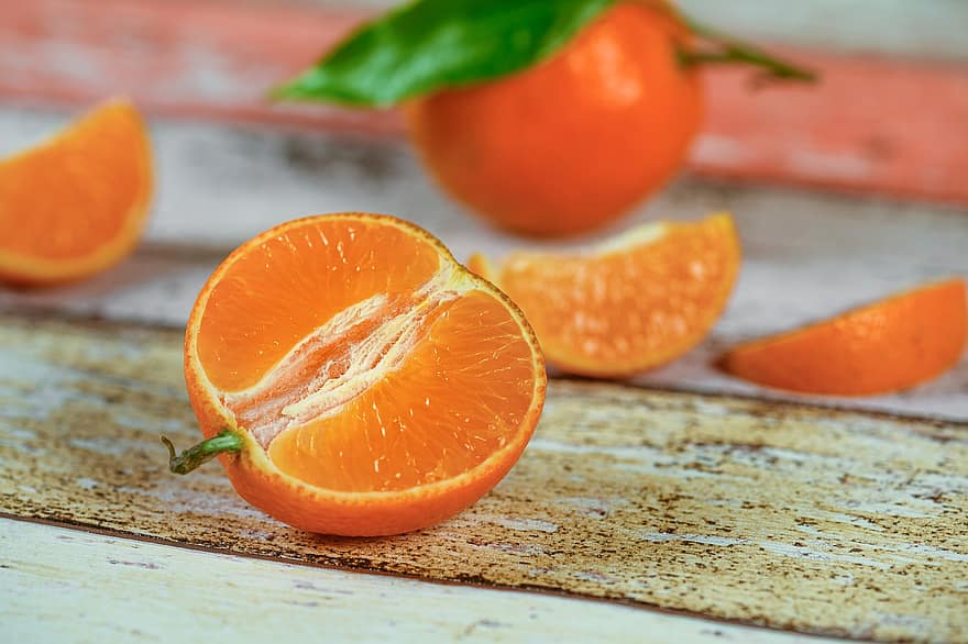 frukt, mandarin, vitaminer, sunn, næring, saftig, fersk, friskhet, mat, oransje, nærbilde