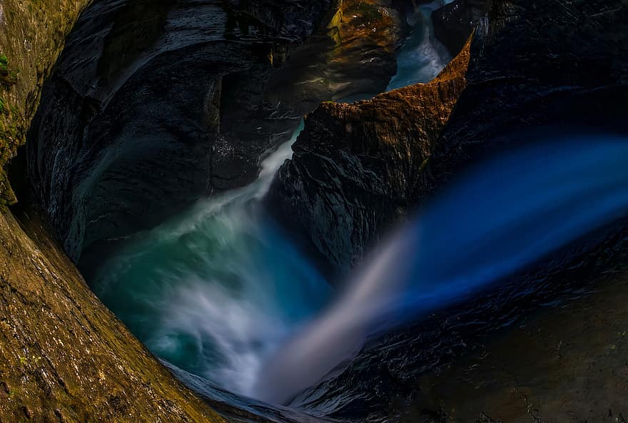 Waterfall, Mountain, Nature, Stream, River, Brook, Creek, Water, Wilderness