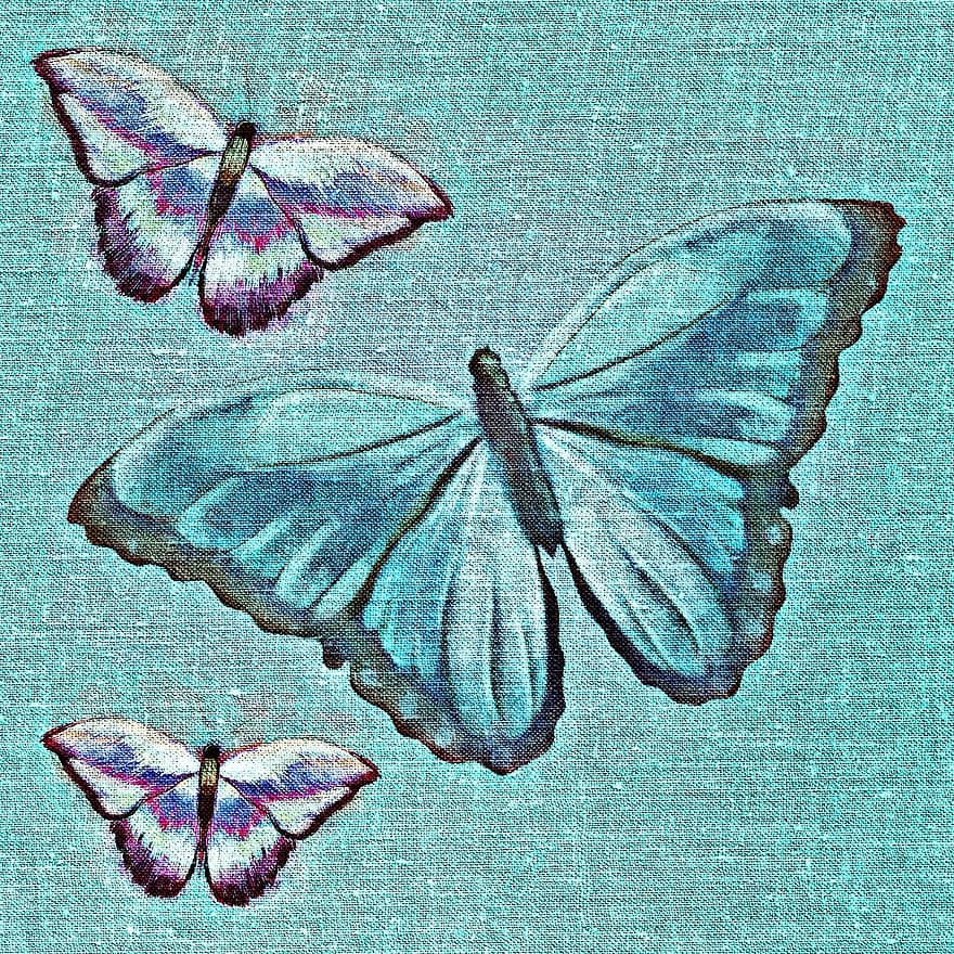 Butterflies, Tissue, Fabric, Textile, Wing, Insect