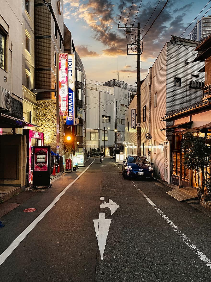 شارع ، السفر ، اليابان ، الطريق ، مدينة تايتو ، طوكيو ، الحضاري