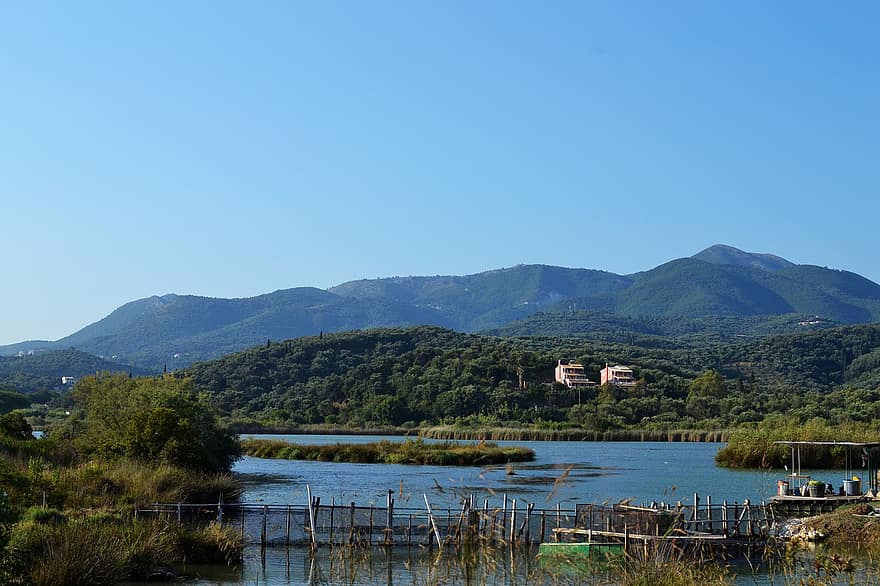 corfu, Yunanistan, göl, doğa