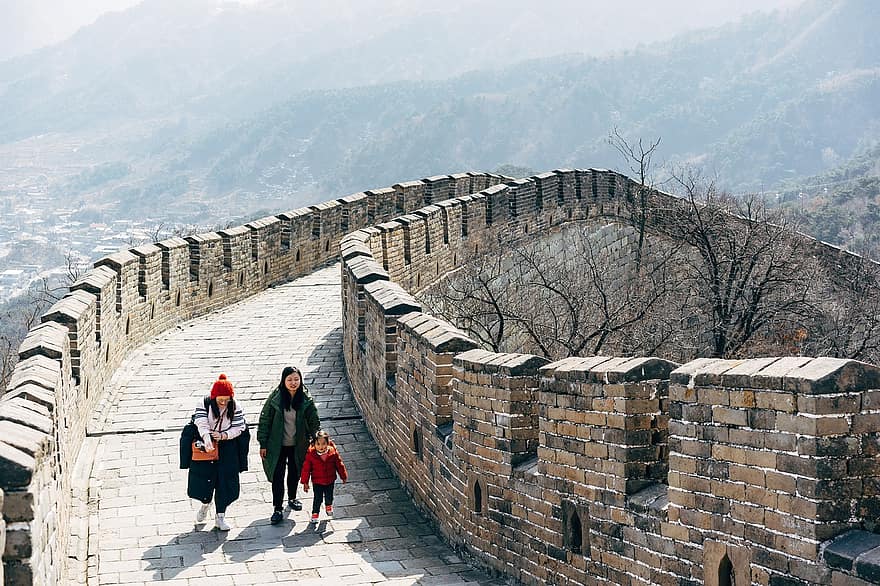 Kinesiska muren, beijing, Kina, Asien, kinesisk, resa, äventyr, besök, destination, familj, bra vägg