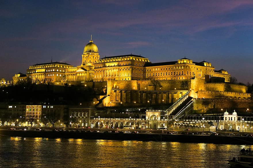 Будапеща, укрепен град, Donau, Nacht