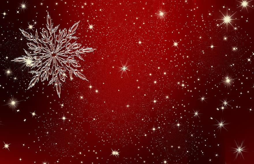 Natale, stella, cristallo di ghiaccio, fiocco di neve, sfondo, Avvento, cielo stellato, periodo natalizio, struttura, splendente, poinsettia