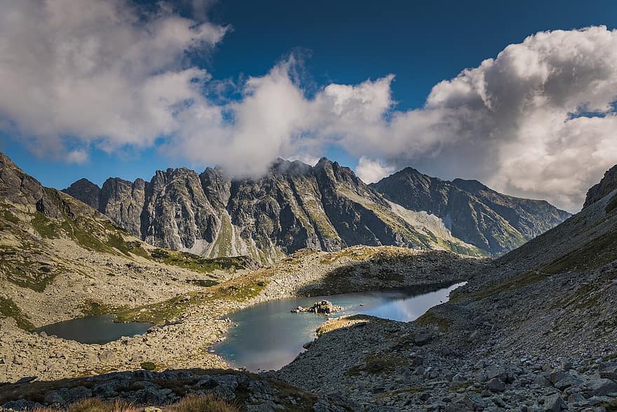 Tatra Dağları, Slovakya, göl, dağlar, peyzaj, doğa, Avrupa, dağ, dağ zirvesi, yaz, Su
