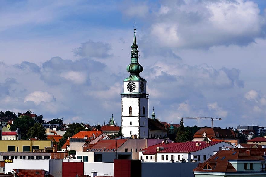 oraș, biserică, călătorie, turism, Třebíč, podul charles, arhitectură, loc faimos, creştinism, religie, exteriorul clădirii