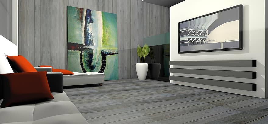 sala d'estar, espacial, apartament, gràfic, representació, arquitectura, en viu, Visualització 3D, galeria, estat real, 3d