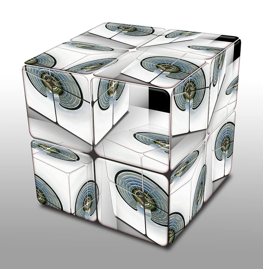 cubo, Art º, resumen, diseño, geométrico, 3d, creativo, concepto, cuadrado, modelo, digital