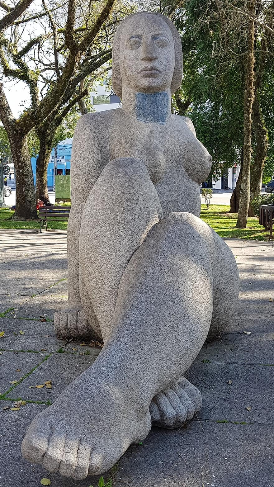Curitiba, naken kvinne, torget