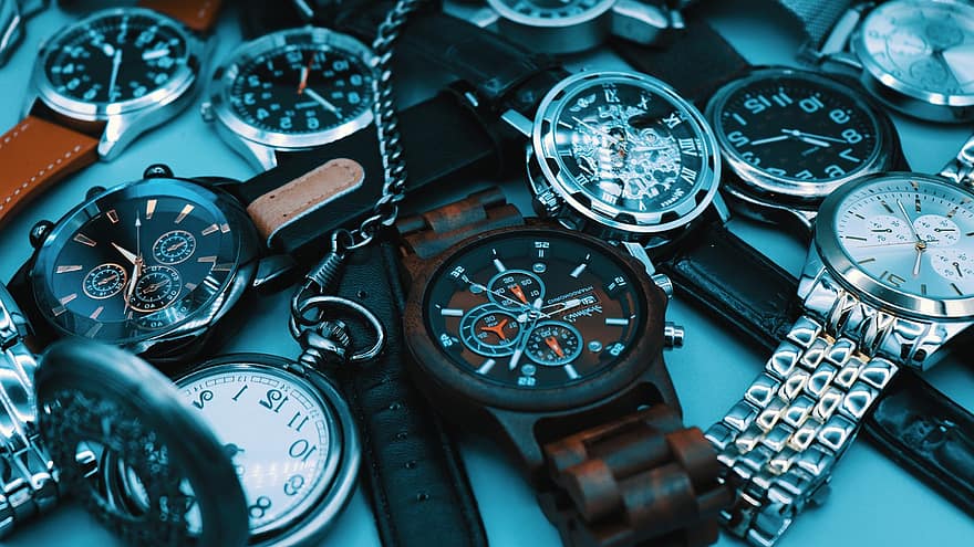 klokker, tid, timepiece, klokke, minutter, nærbilde, se, armbåndsur, luksus, metall, minuttviseren