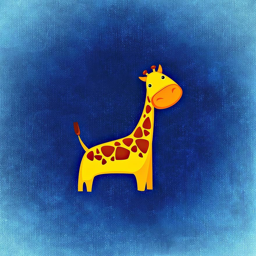 жирафа, животное, дети