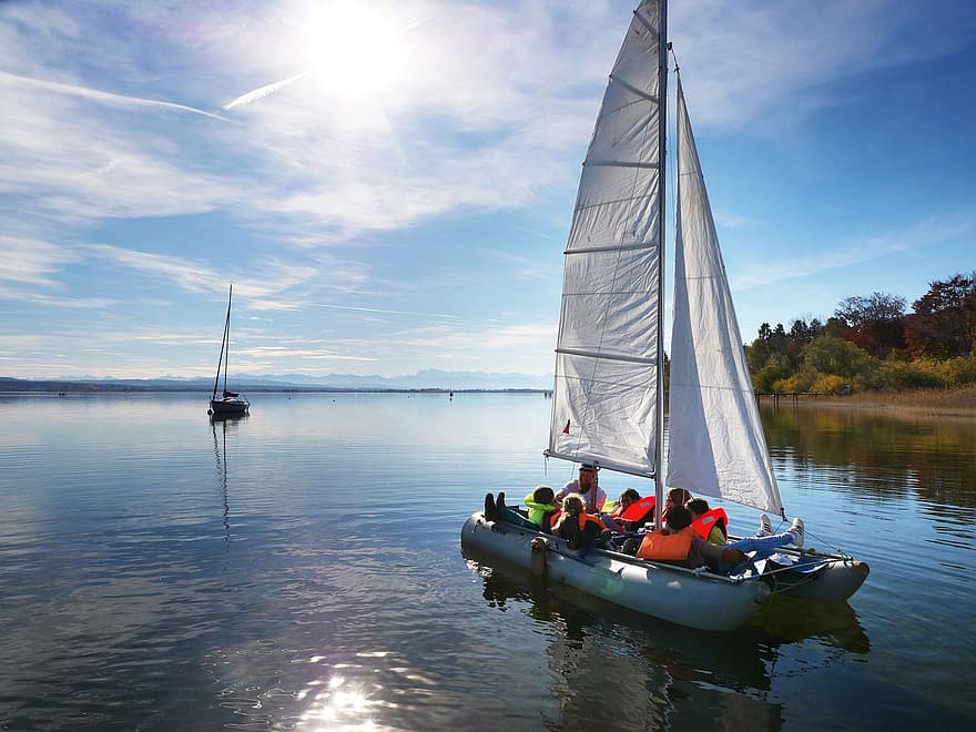 Sailboat, Travel, Lake, Adventure, Sail, Riverbank, Nature