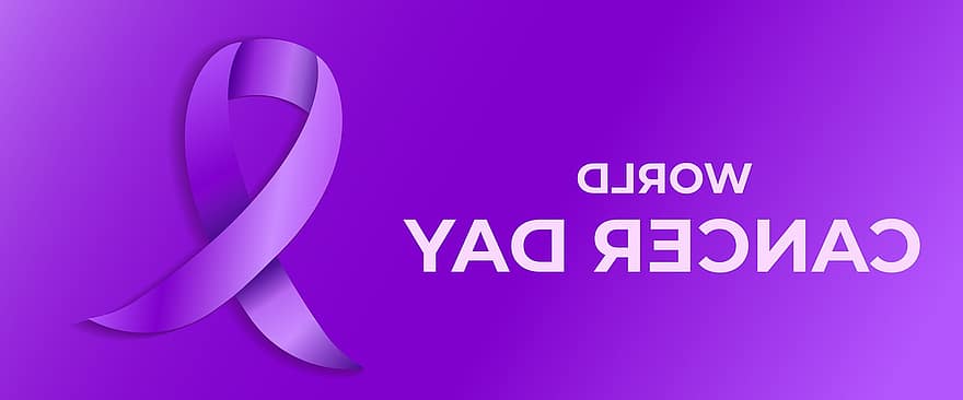 Band, Tag des Krebses, Bewusstsein, medizinisch, Gesundheit, Krebs, Tag, Kampagne, violett, Symbol, Hintergrund
