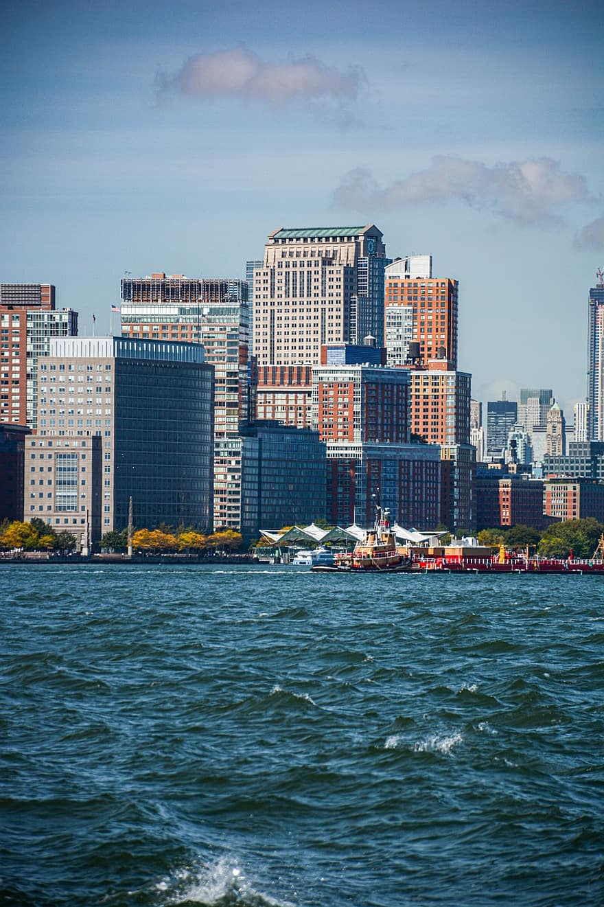นิวยอร์ก, เมือง, แม่น้ำ, สิ่งปลูกสร้าง, ตึกระฟ้า, เส้นขอบฟ้า, ในเมือง, ตัวเมือง, cityscape, ฮัดสัน, แมนฮัตตัน
