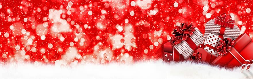 Bokeh, Snow, Christmas, Santa Claus, Gifts, Red, Bag, Vacations, Nicholas, Surprise
