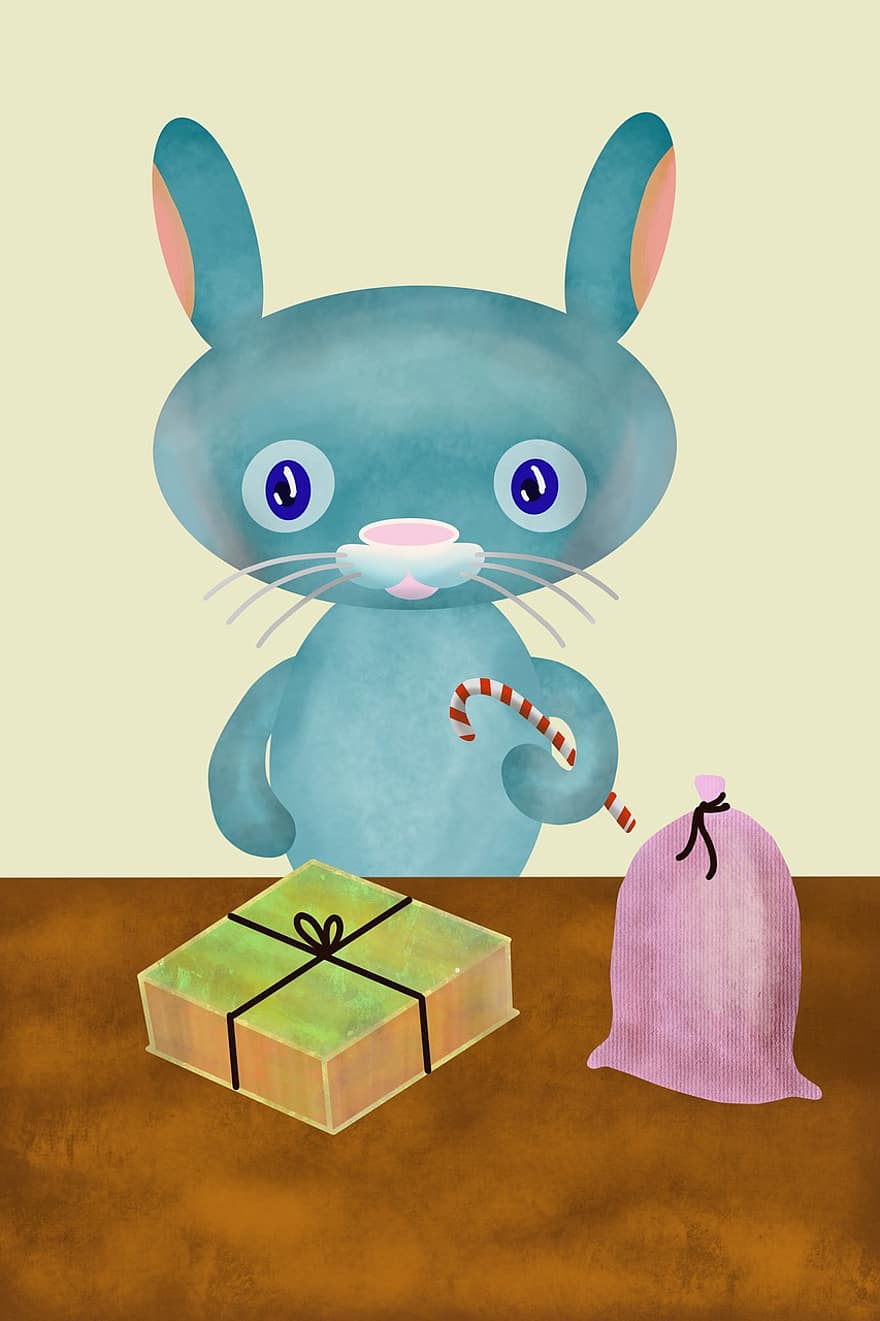 Holiday, Bunny, Rabbit, Hare, Sweets, Candies, Funny, Happy, Bag, Little, Celebration